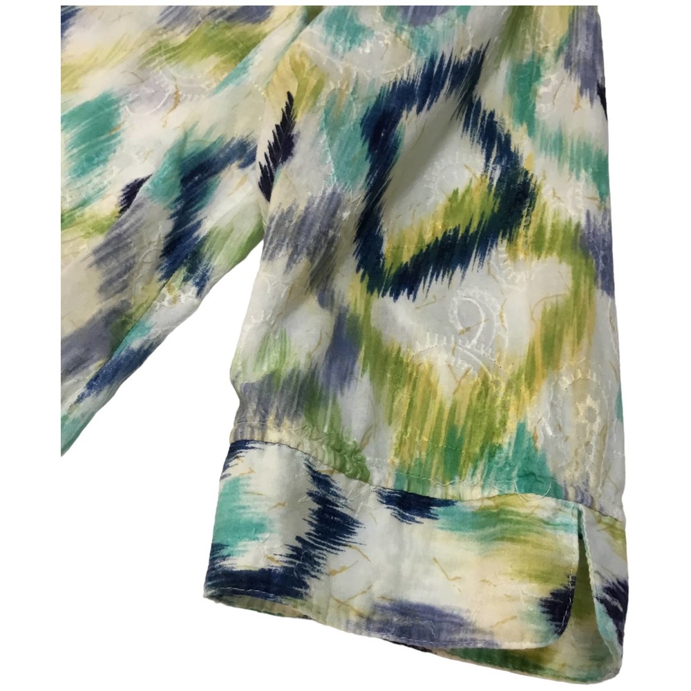 Alfred Dunner Vintage Abstract 3/4 Sleeve Button Down Shoulder Pads 18 Plus - Picture 4 of 9